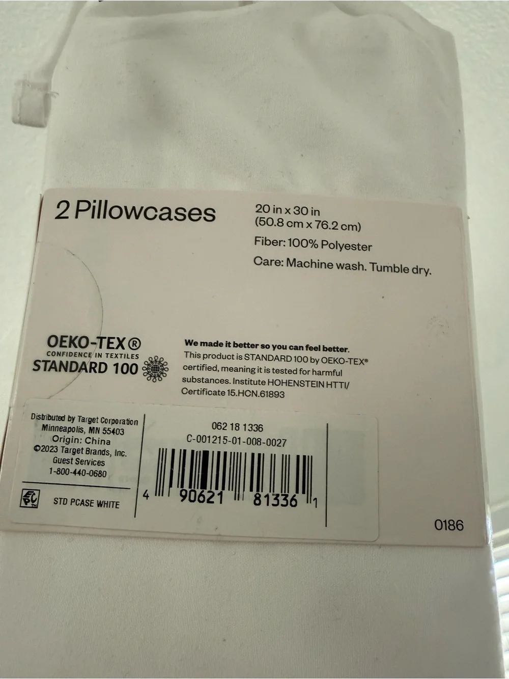 Room Essentials White Microfiber Pillowcases - 2 Pack (Standard)